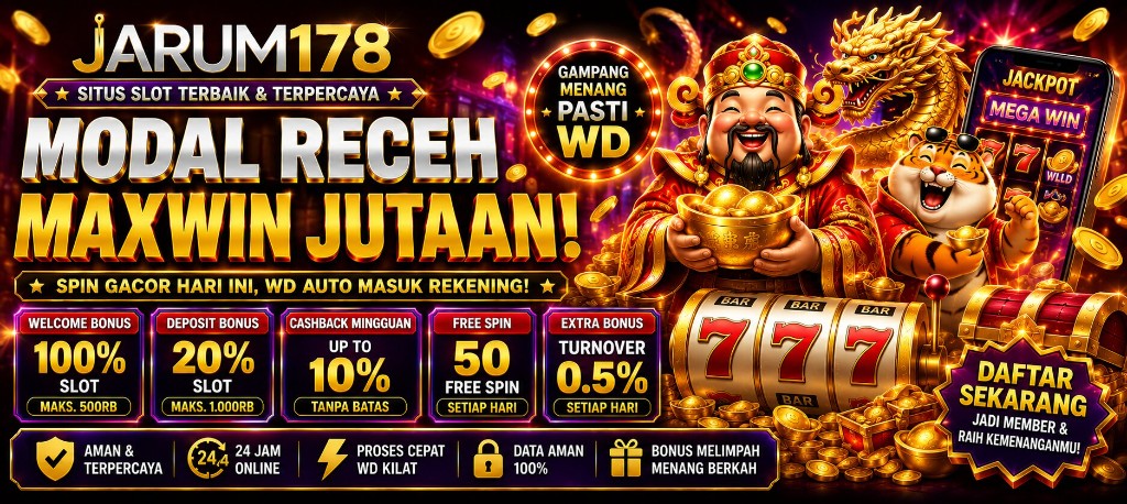 Spanduk Musang178 modal kecil maxwin besar — bonus slot 100%, cashback, free spin